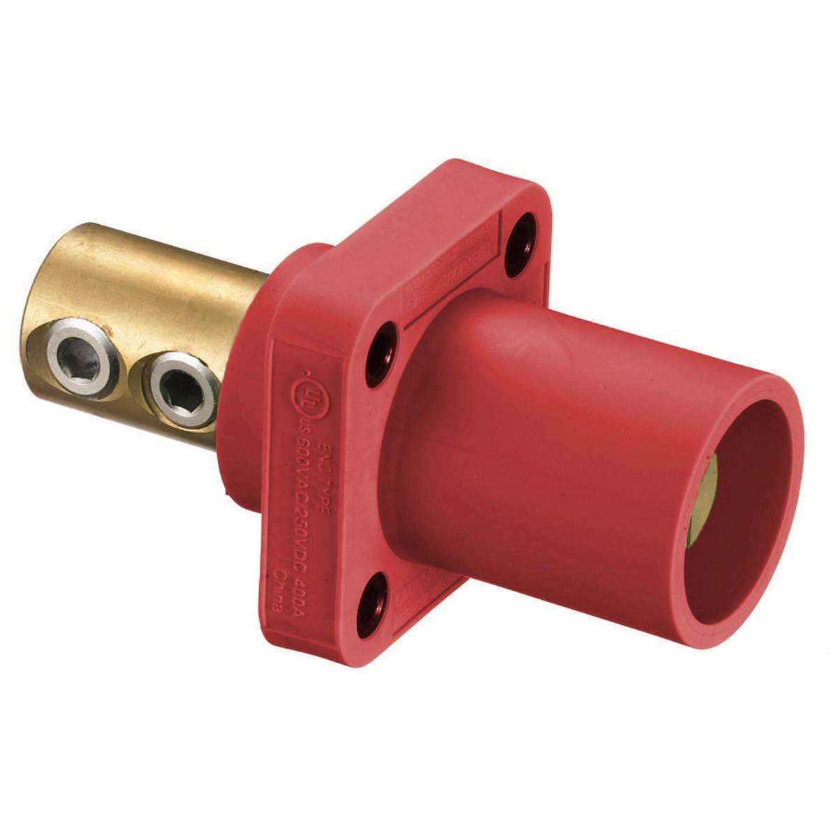 Hubbell Wiring Device-Kellems HBLMRR 1-Phase 1-Pole Male Heavy Duty Single Pole Receptacle, 600 V AC/250 V DC, 400 A, 4 to 4/0 AWG Wire, Screw Terminal Connection, 3R/4X/12K NEMA Rating