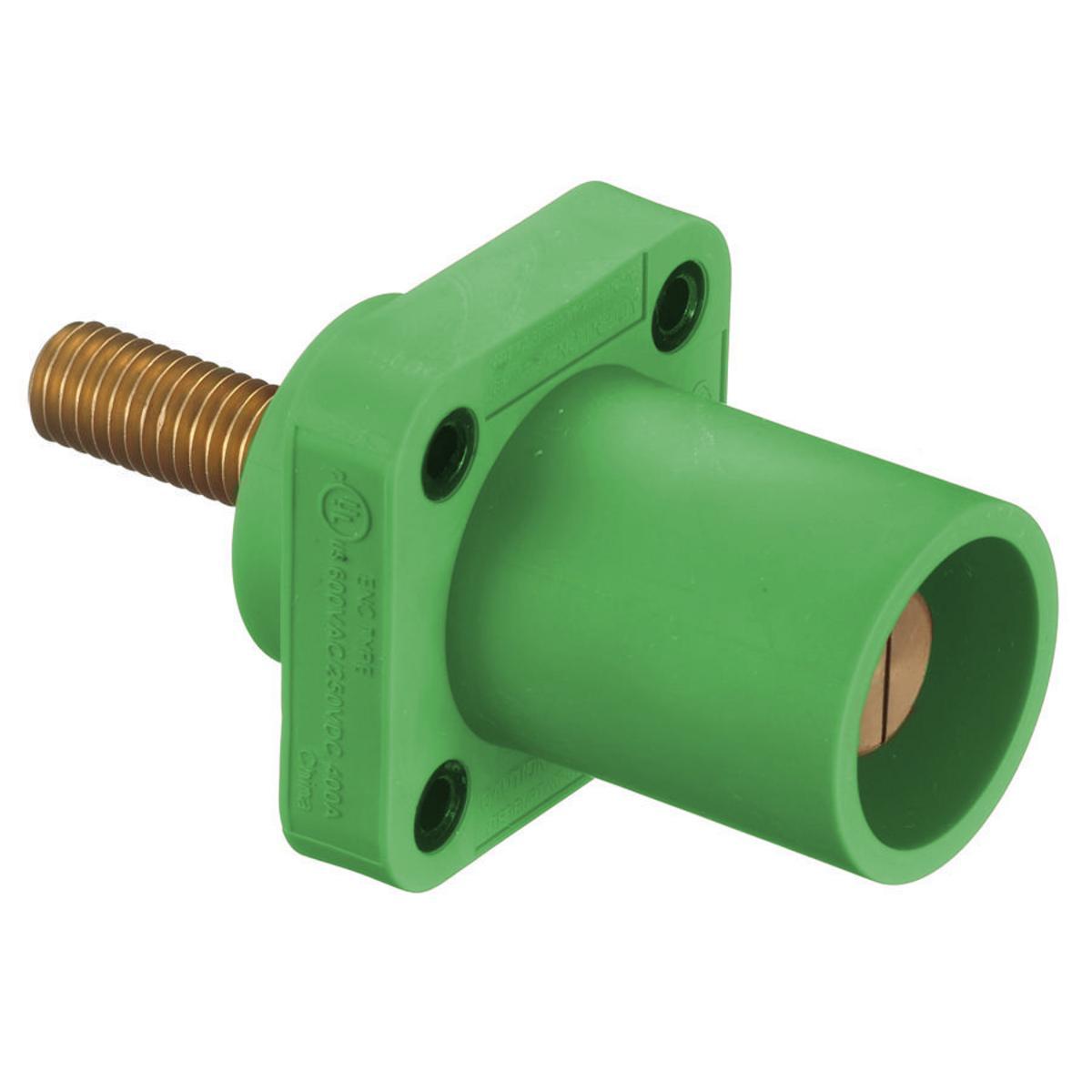 Hubbell Wiring Device-Kellems HBLMRSGN 16 Series Flanged Heavy Duty Industrial Grade Male Standard Single Pole Receptacle, 600 V AC/250 V DC, 400 A, 4 to 4/0 AWG Wire, Screw Terminal Connection, 3R/4X/12 NEMA Rating