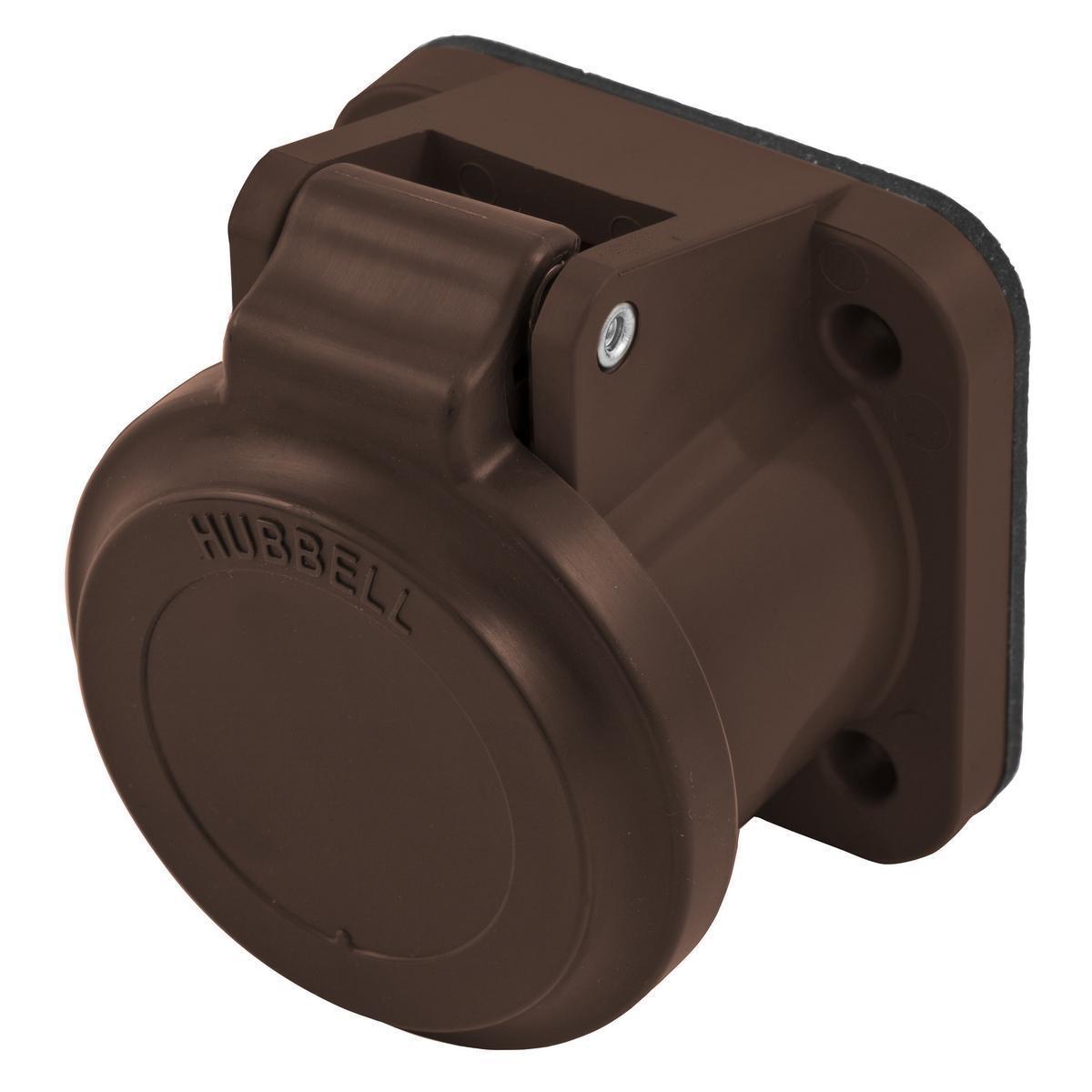 Hubbell Wiring Device-Kellems HBLNCABN 16 Series 1-Device Non-Metallic Weatherproof Surface Mount Protective Lift Cover, #1, For Use With 300/400 A, 600 V AC/250 V DC 1-Pole and Temporary Power Device, Nylon/PBT, Brown