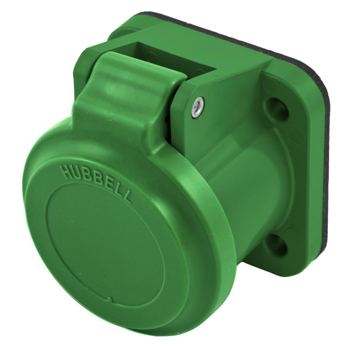 Hubbell Wiring Device-Kellems HBLNCAGN 16 Series 1-Device Non-Metallic Weatherproof Surface Mount Protective Lift Cover, #1, For Use With 300/400 A, 600 V AC/250 V DC 1-Pole and Temporary Power Device, Nylon/PBT, Green
