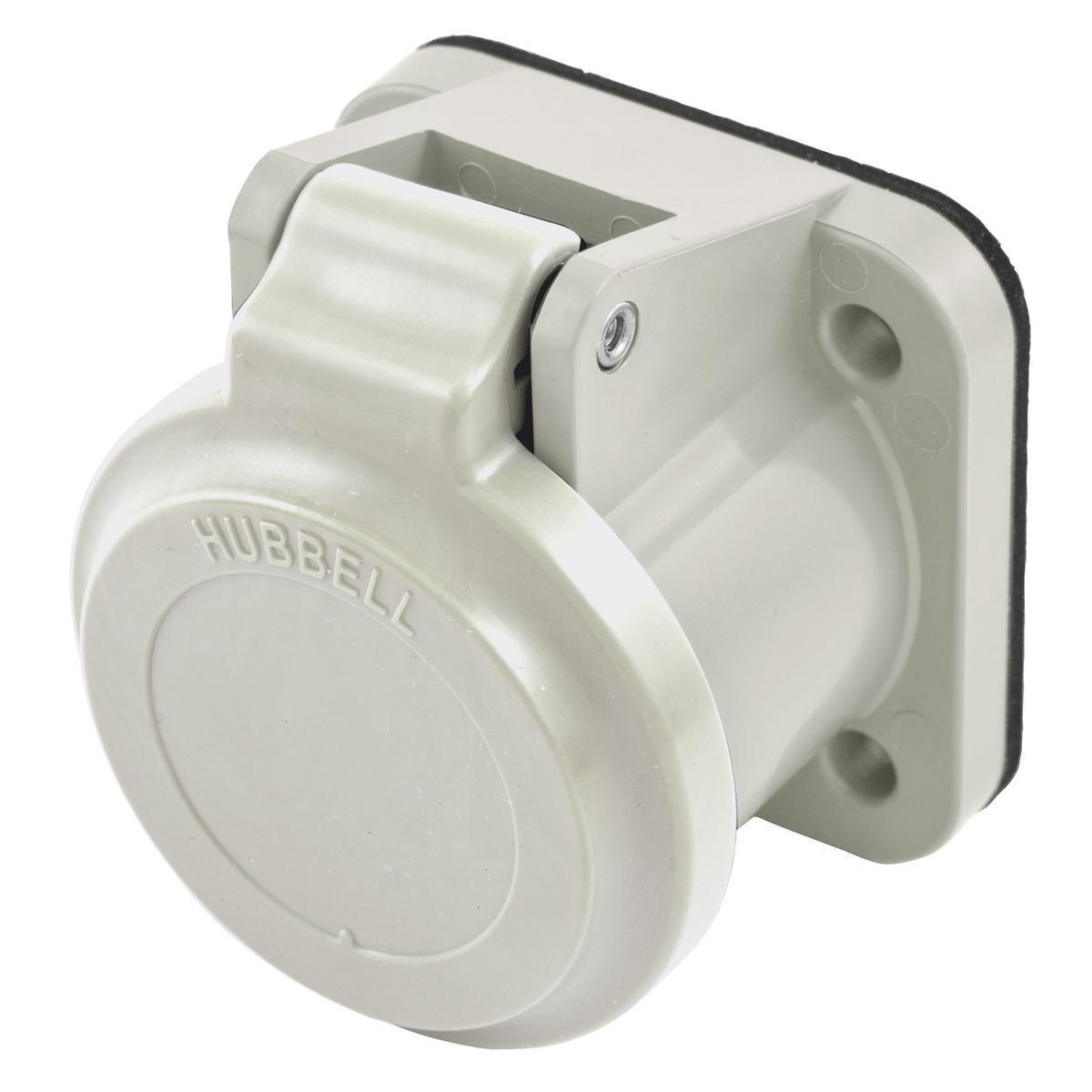 Hubbell Wiring Device-Kellems HBLNCAW 16 Series Non-Metallic Weatherproof Surface Mount Protective Lift Cover, #1, For Use With 300/400 A, 600 V AC/250 V DC 1-Pole and Temporary Power Device, Nylon/PBT, White