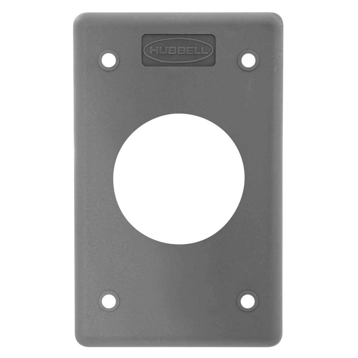 Hubbell Wiring Device-Kellems Twist-Lock® HBLP720FS Molded Watertight Weatherproof Cover Plate, 1.6 in Dia, 4.56 in L 2.84 in W, Thermoplastic