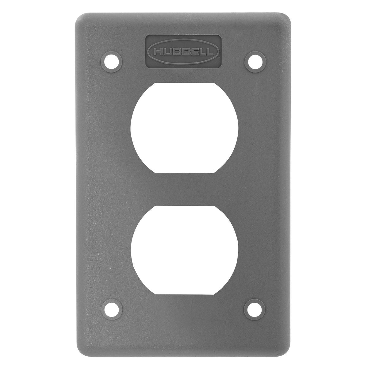 Hubbell Wiring Device-Kellems Twist-Lock® HBLP8FS Molded Watertight Weatherproof Cover Plate, 4.56 in L 2.84 in W, Thermoplastic