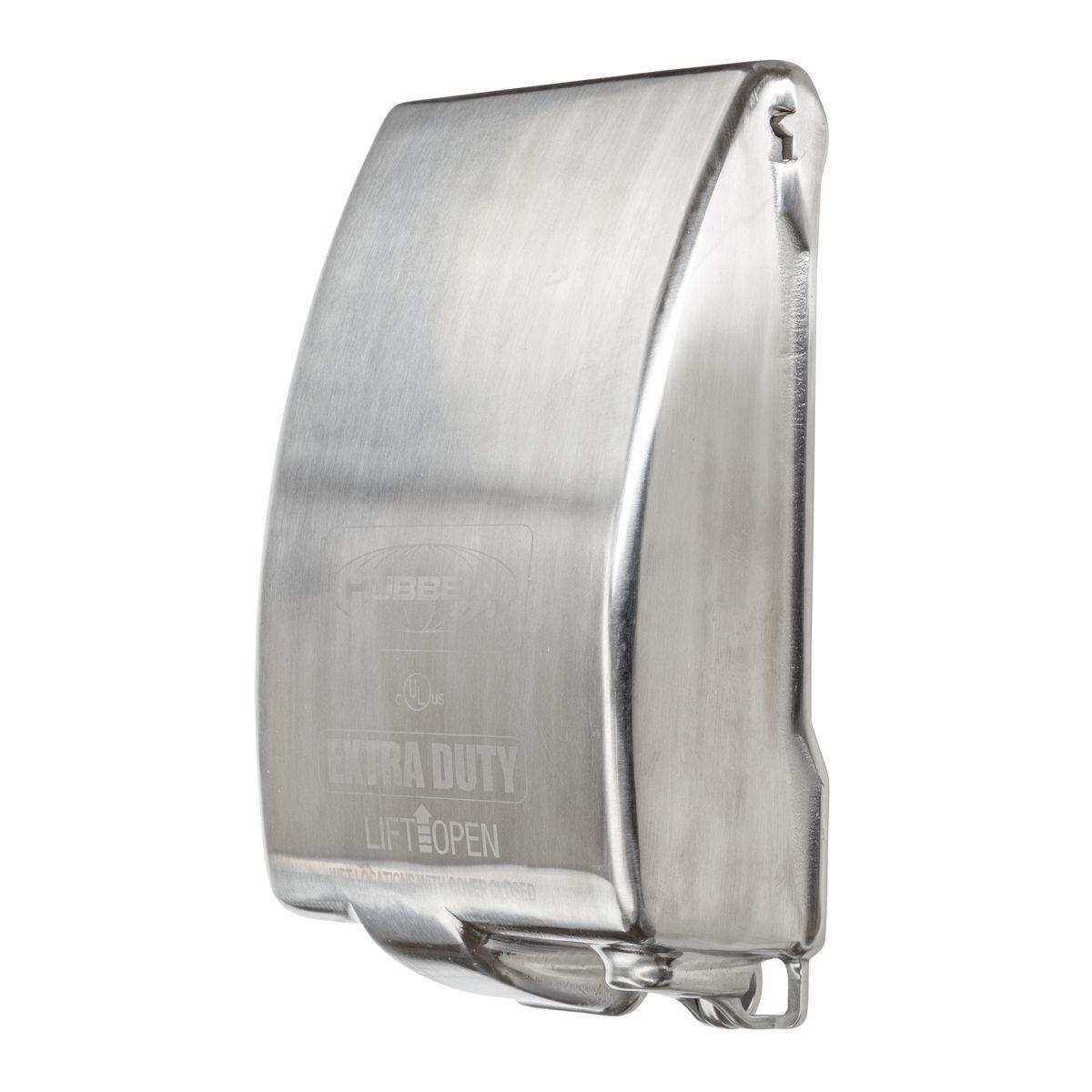 Hubbell Wiring Device-Kellems HBLSS26WIS HBL Outlet Box Cover, GFCI/Duplex/Single Receptacle Cover, Stainless Steel