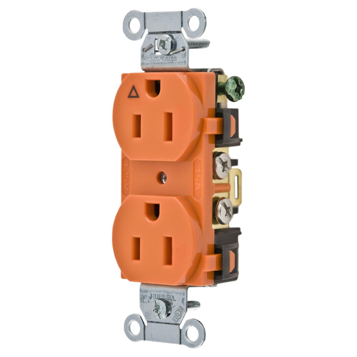 Hubbell Wiring Device-Kellems IG15CR Straight Blade Receptacles