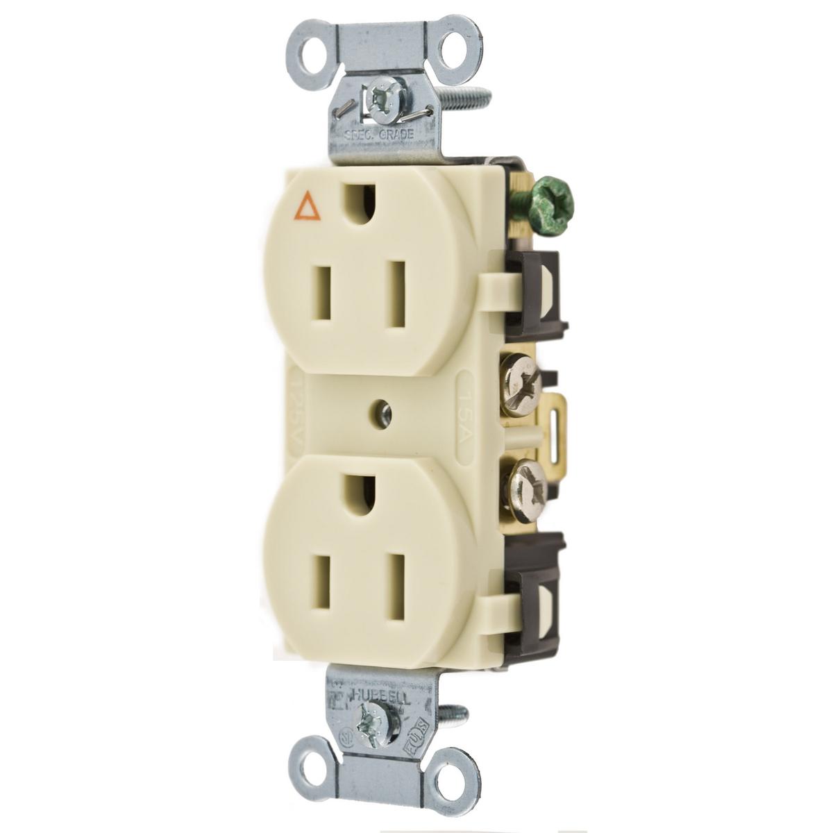 Hubbell Wiring Device-Kellems IG15CRI Straight Blade Receptacles