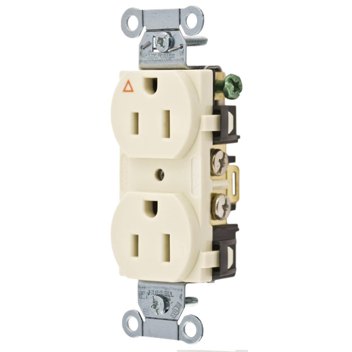 Hubbell Wiring Device-Kellems IG15CRLA Straight Blade Receptacles