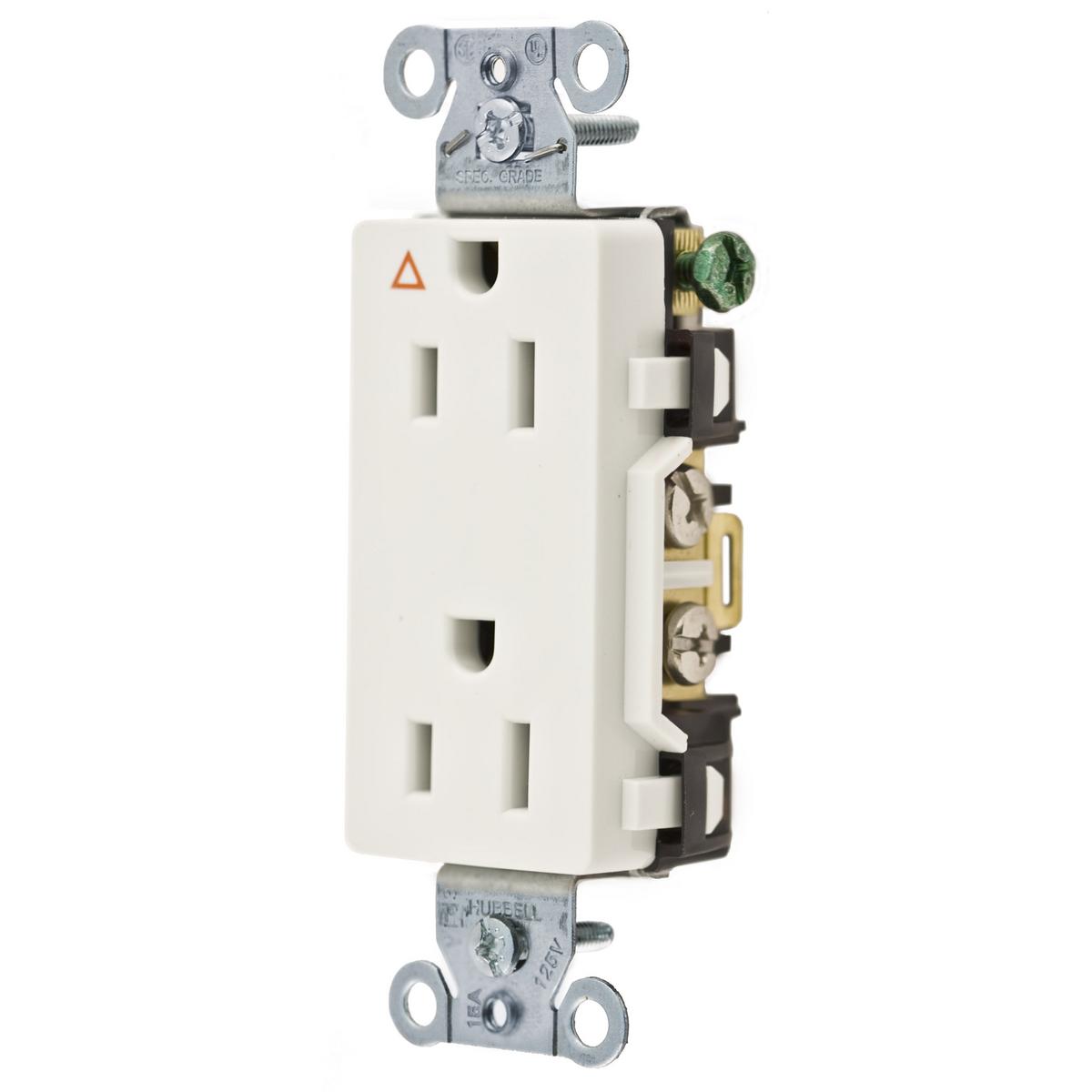 Hubbell Wiring Device-Kellems IG15DRW Straight Blade Receptacles