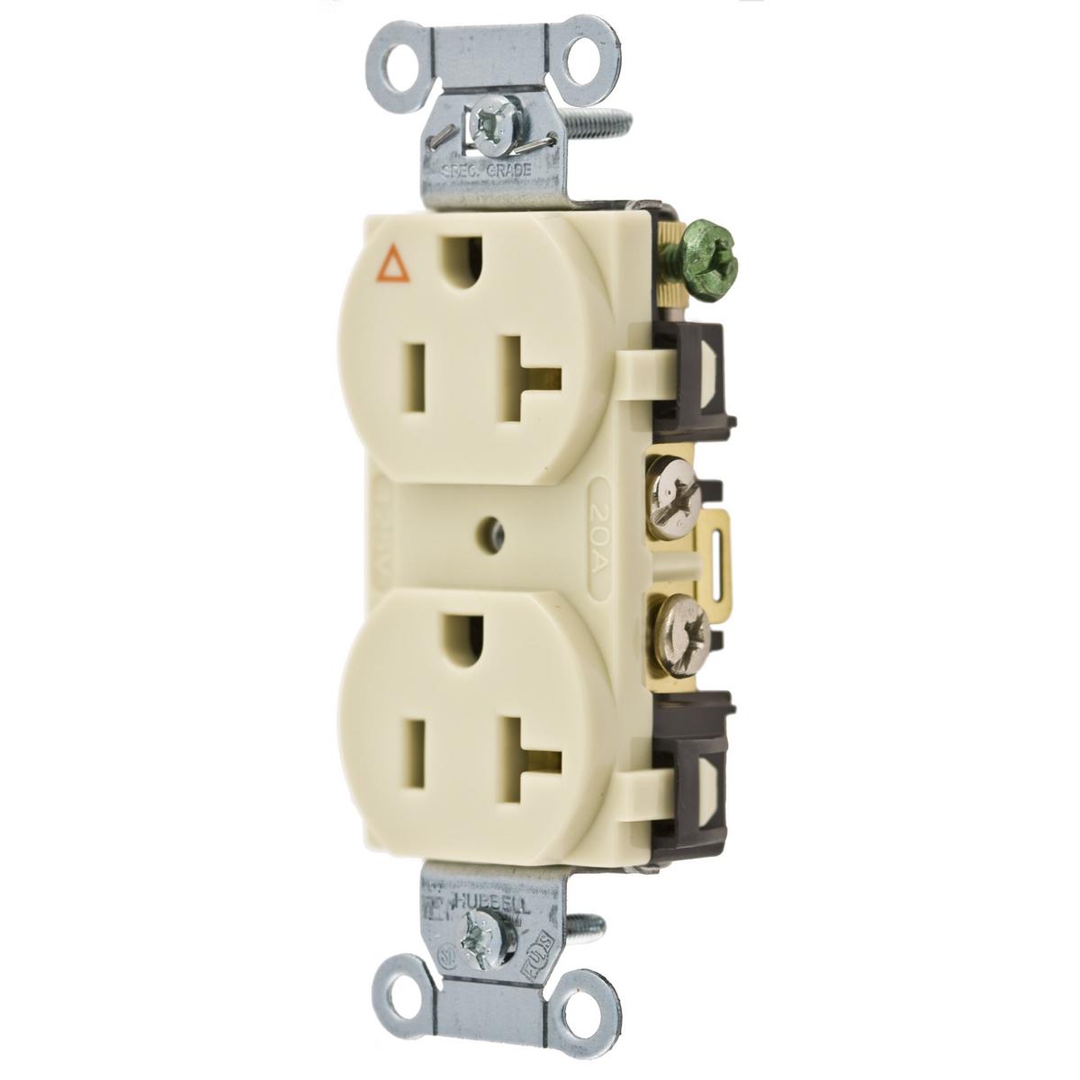 Hubbell Wiring Device-Kellems IG20CRI Straight Blade Receptacles