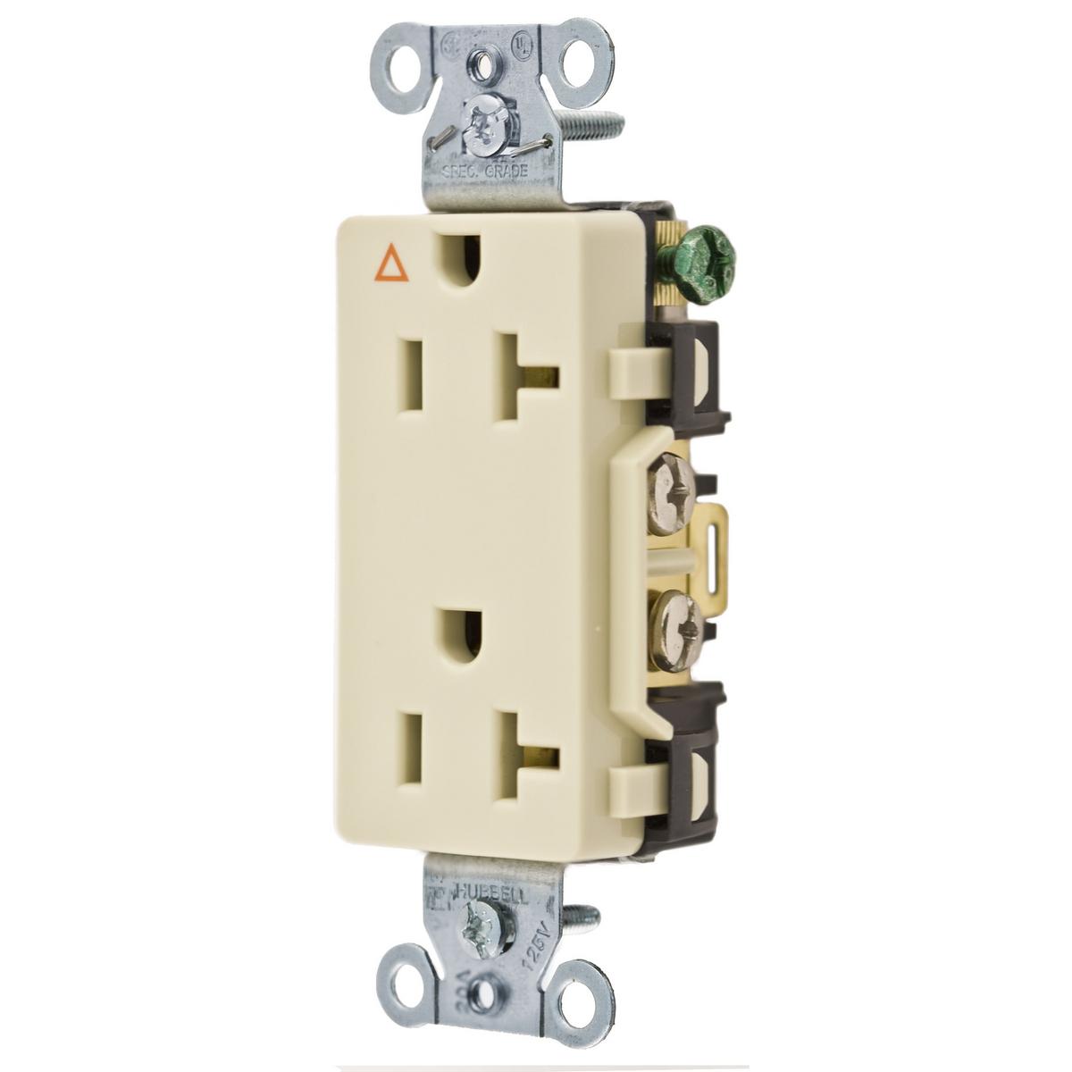 Hubbell Wiring Device-Kellems IG20DRI Straight Blade Receptacles
