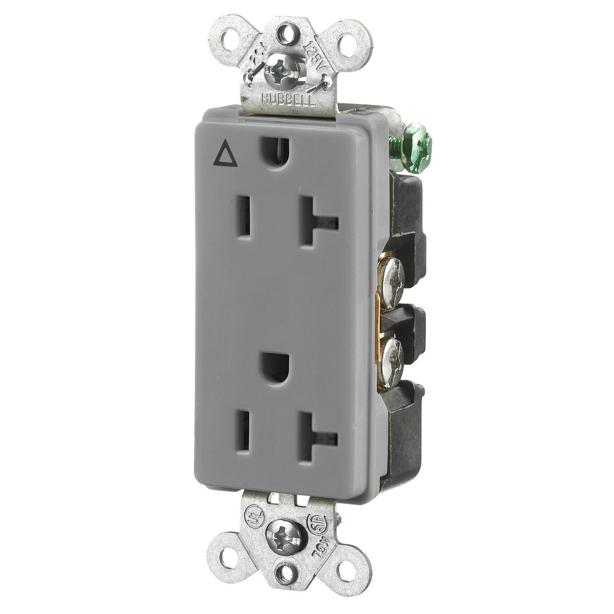 Hubbell Wiring Device-Kellems IG2162GY Straight Blade Receptacles