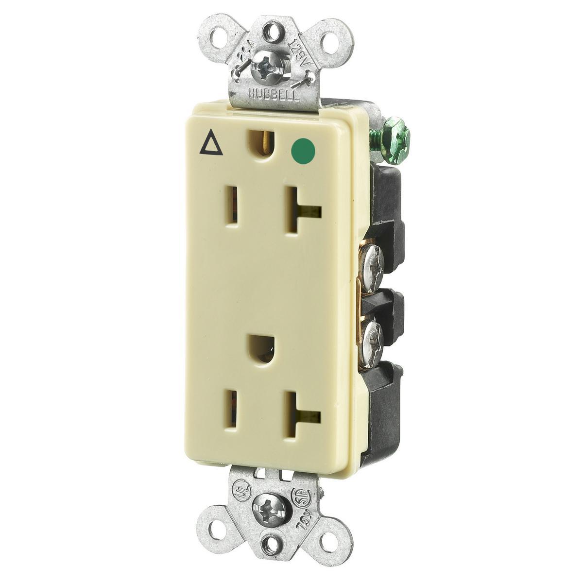 Hubbell Wiring Device-Kellems IG2182I Straight Blade Receptacles