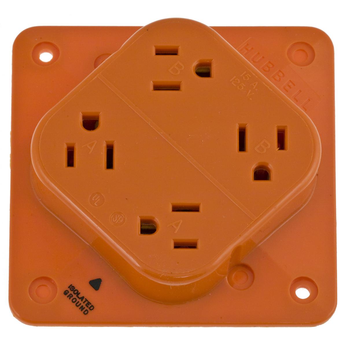 Hubbell Wiring Device-Kellems IG415 Straight Blade Receptacles