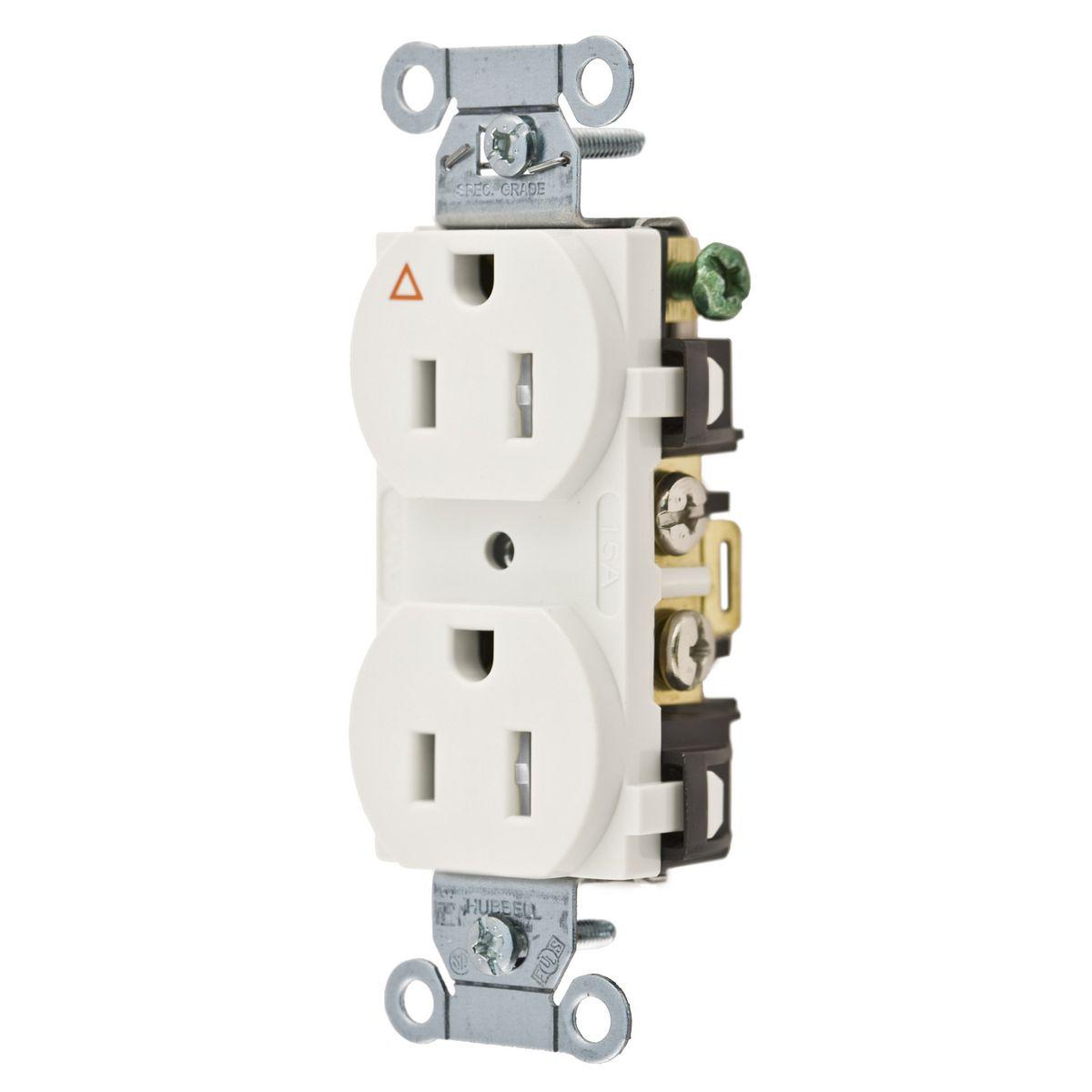 Hubbell Wiring Device-Kellems IG5252WTR Straight Blade Receptacles