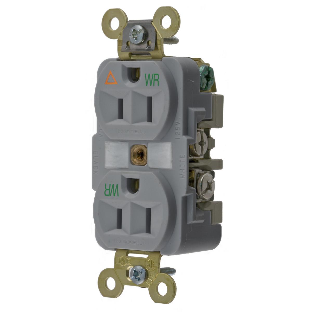 Hubbell Wiring Device-Kellems IG5262GYWR Straight Blade Receptacles