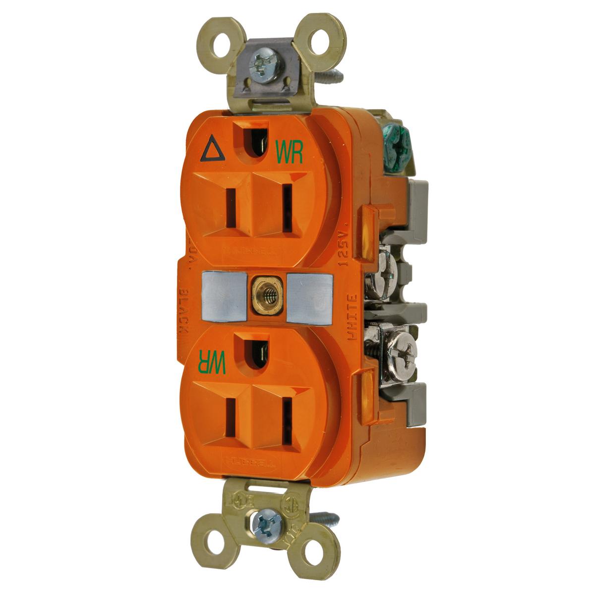 Hubbell Wiring Device-Kellems IG5262WR Straight Blade Receptacles