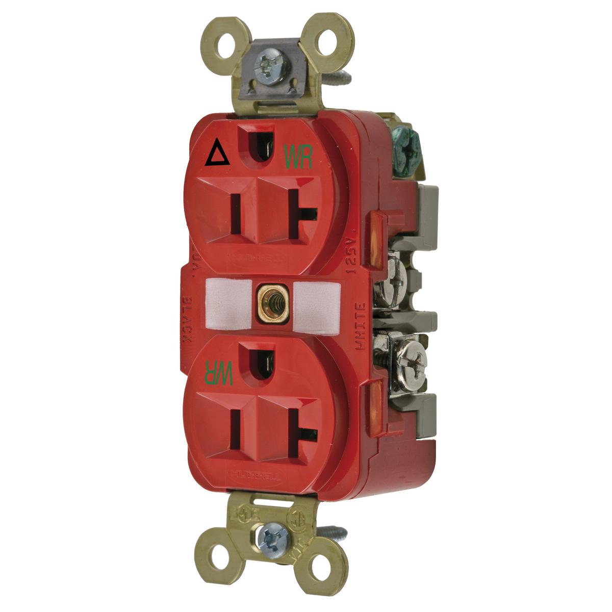 Hubbell Wiring Device-Kellems IG5362RWR Straight Blade Receptacles