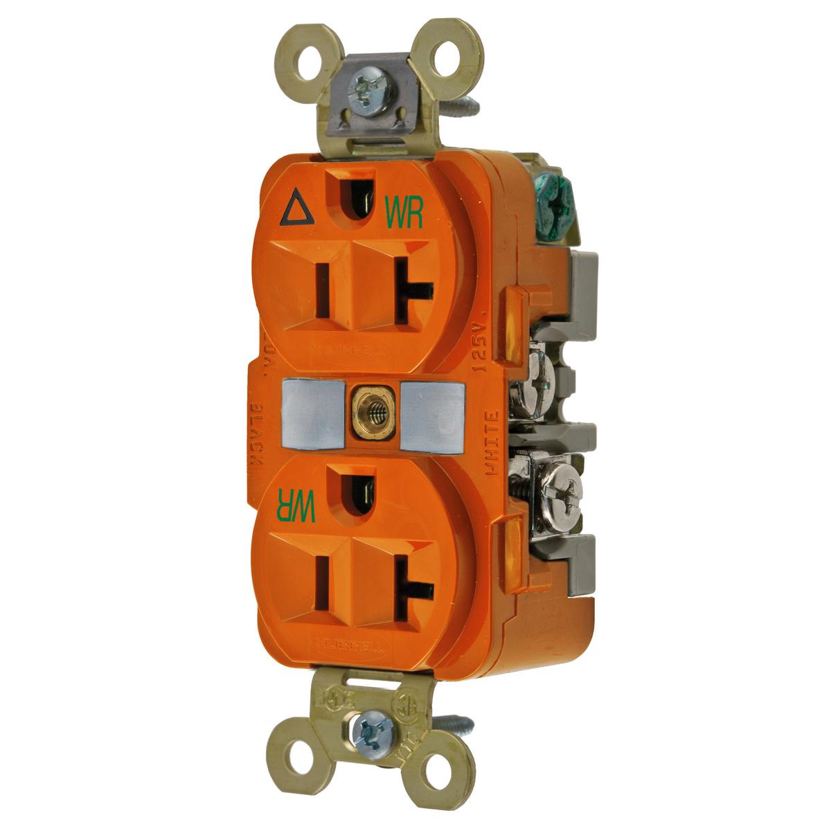 Hubbell Wiring Device-Kellems IG5362WR Straight Blade Receptacles