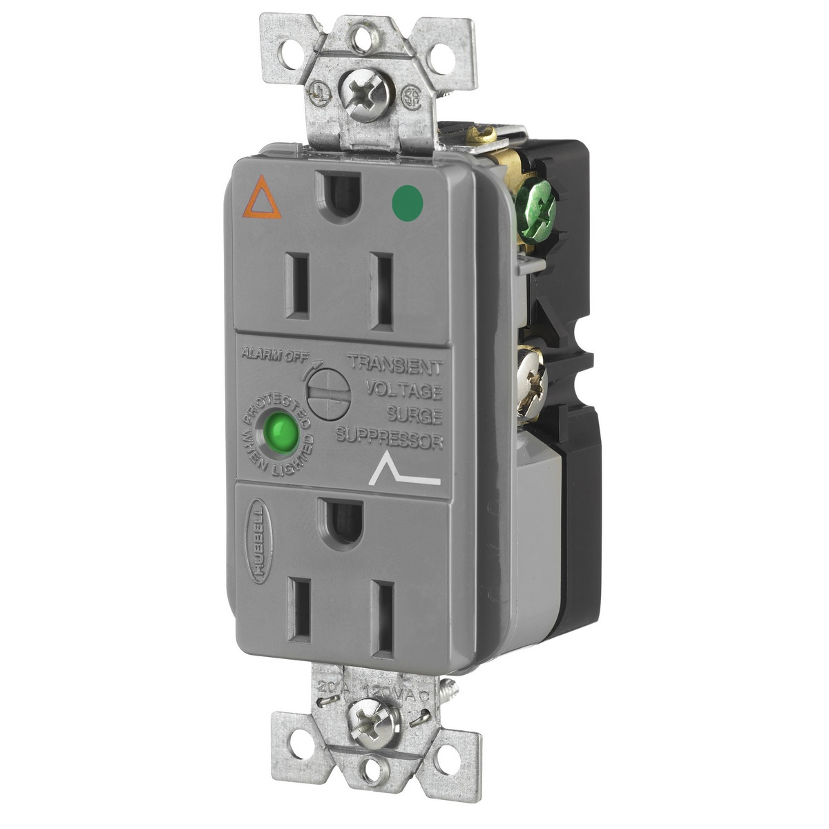 Hubbell Wiring Device-Kellems IG8262GYSA Straight Blade Receptacles