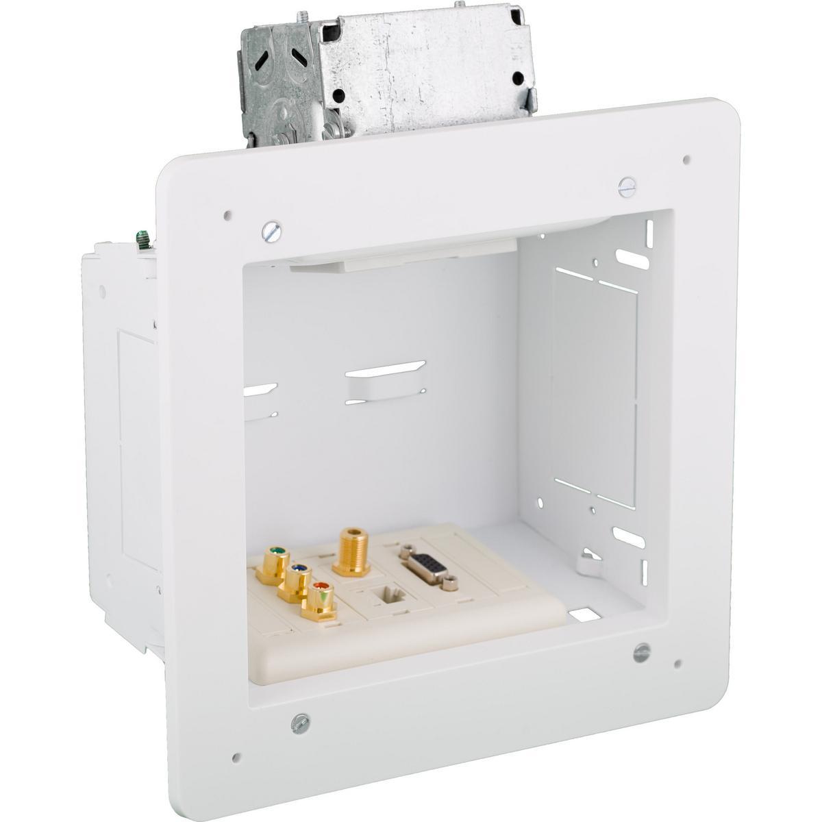Hubbell Wiring Device-Kellems netSELECT® NSAV62M 2-Gang Folded Standard In-Wall Enclosure, 6-1/2 in L x 3.37 in W x 7.92 in D, Cold Rolled Steel