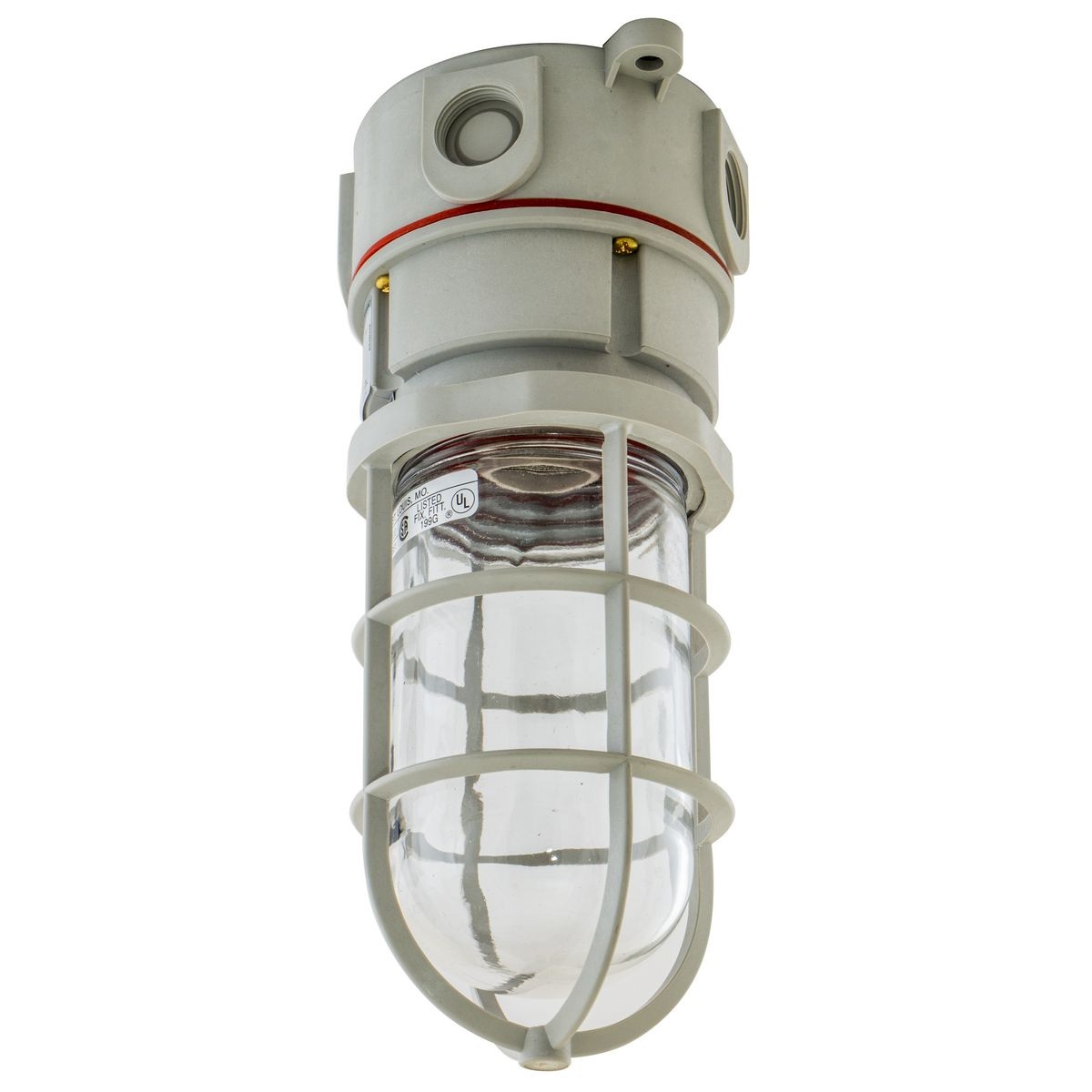 Hubbell Wiring Device-Kellems NVX15GHGA Non-Metallic Standard Vaportight Light Fixture, (1) Lamp, 125 V AC, Smooth Gray Housing
