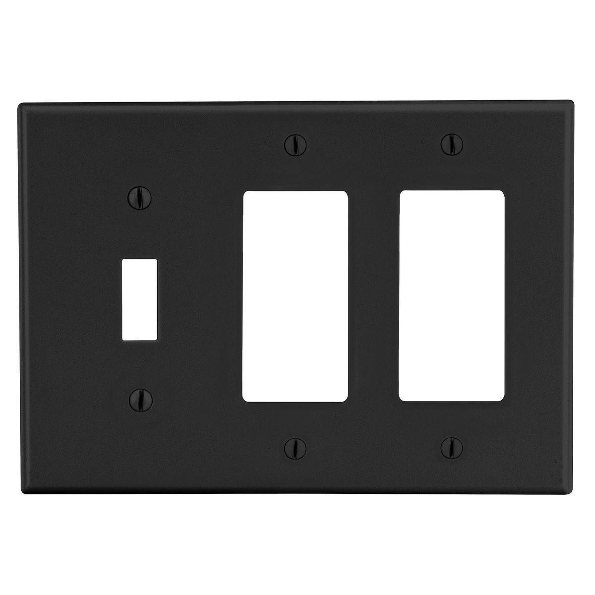 Hubbell Wiring Device-Kellems P1262BK Combination Wallplates