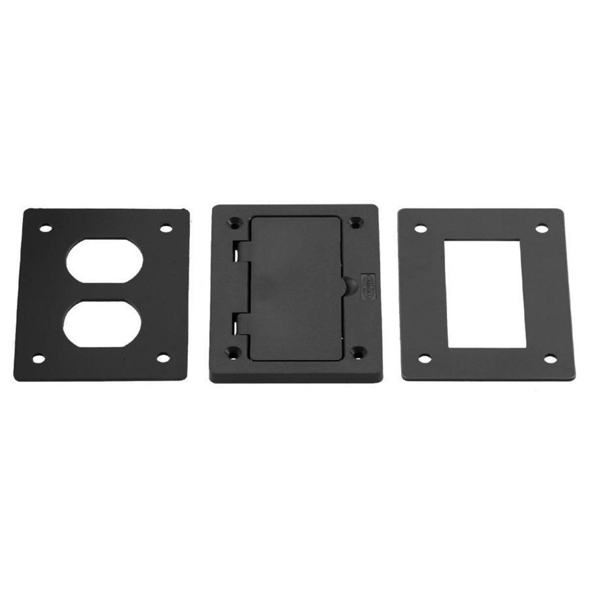 Hubbell Wiring Device-Kellems ScrubShield® PFBR826BLA Decorator Flush Style Molded Non-Metallic Standard Device Plate With Duplex and Style Line® Decorator Inserts, 4.15 in L x 2.97 in W x 0.24 in D, PVC