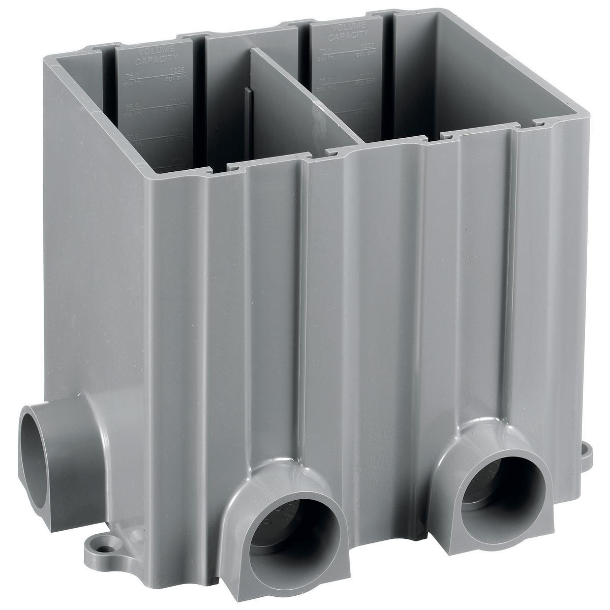 Hubbell Wiring Device-Kellems PFBRG2 Fully Adjustable Floor Box, Thermoplastic, 171.6 cu-in Capacity, 2 Gangs, (6) Knockouts, 6.8 in L x 5.41 in W x 6 in H