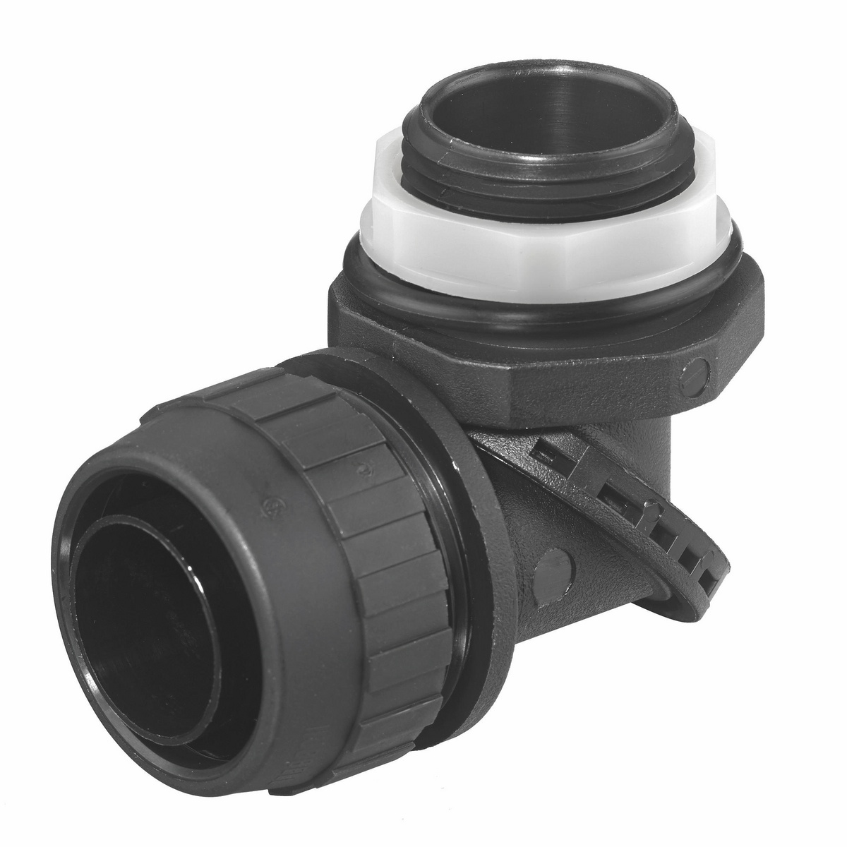 Hubbell Wiring Device-Kellems Kellems Wire Management SwivelLok® PS1009NBK Multi-Position Male Non-Metallic Standard Liquidtight Connector, 1 in Trade, Nylon, Smooth