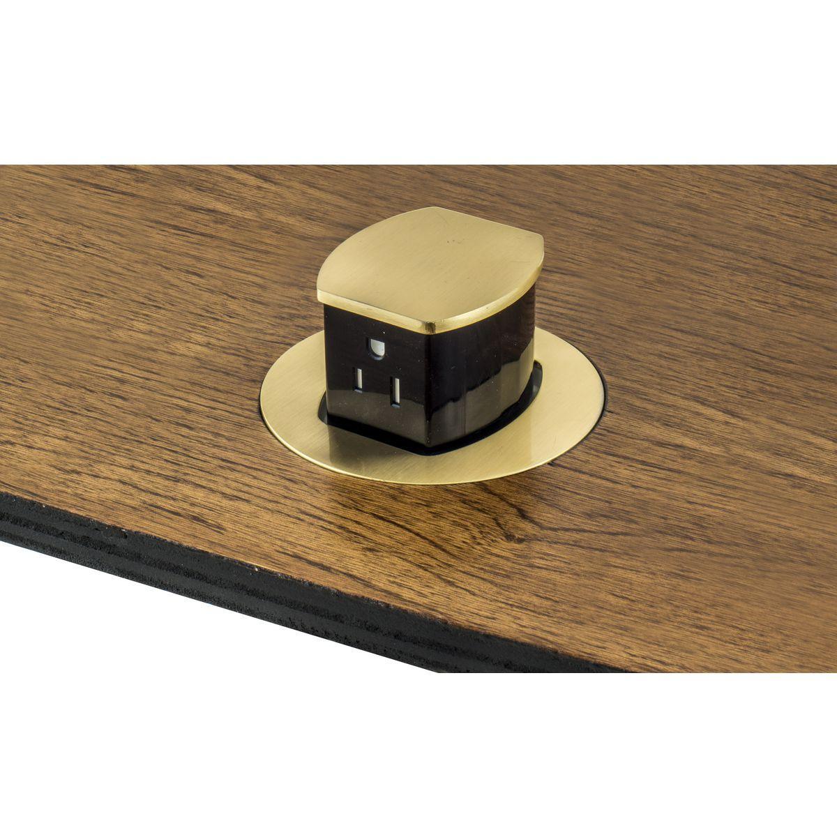 Hubbell Wiring Device-Kellems RCT201BR Flush Pop-Up Standard Sized Tamper Resistant Countertop Receptacle, Composite, 1 Gangs, 1 Outlets, 2 Knockouts