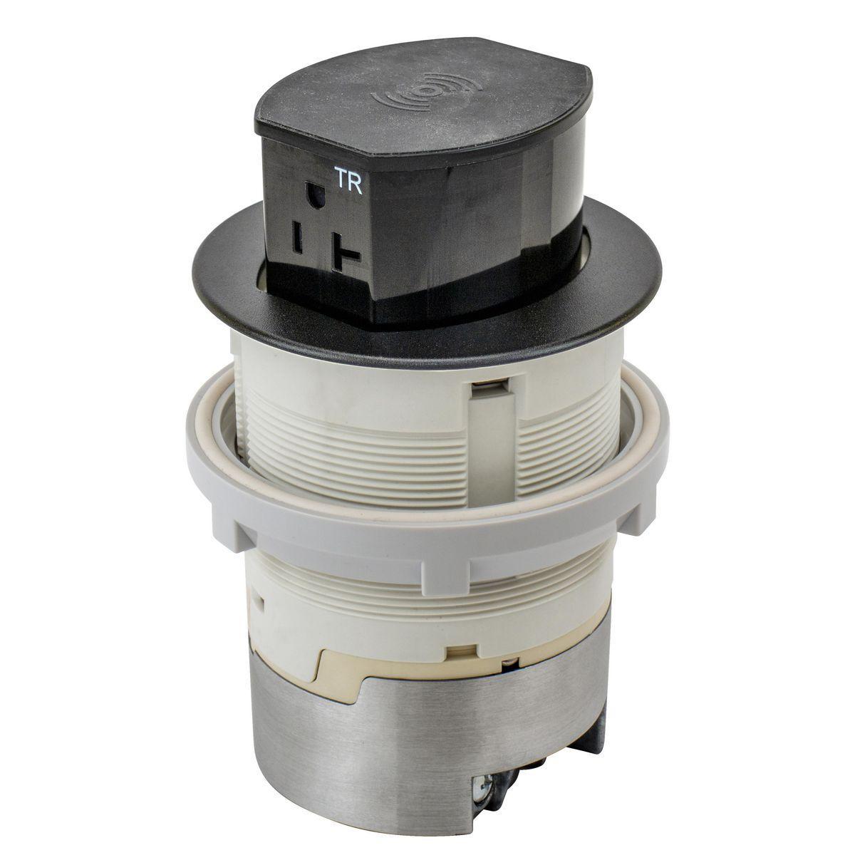 Hubbell Wiring Device-Kellems RCT620BK RCT Receptacle Straight Blade Devices, 125 V, 20 A, 2 Poles, 3 Wires, Black