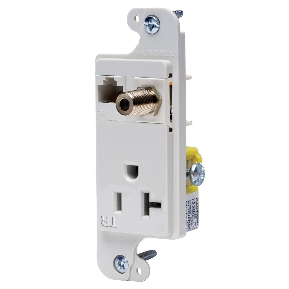 Hubbell Wiring Device-Kellems RJ620WTR Combination Outlets