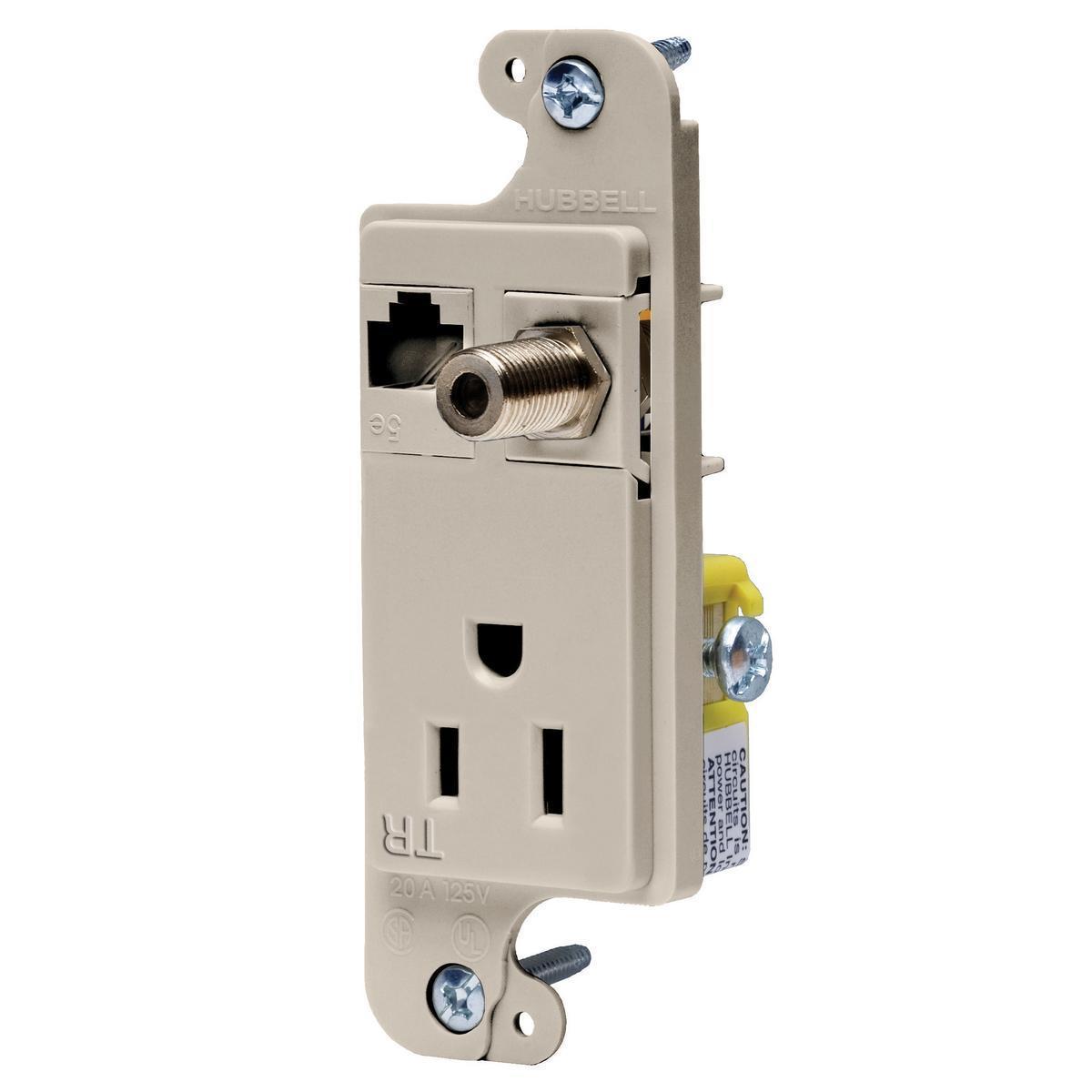 Hubbell Wiring Device-Kellems RJ650LATR Combination Outlets