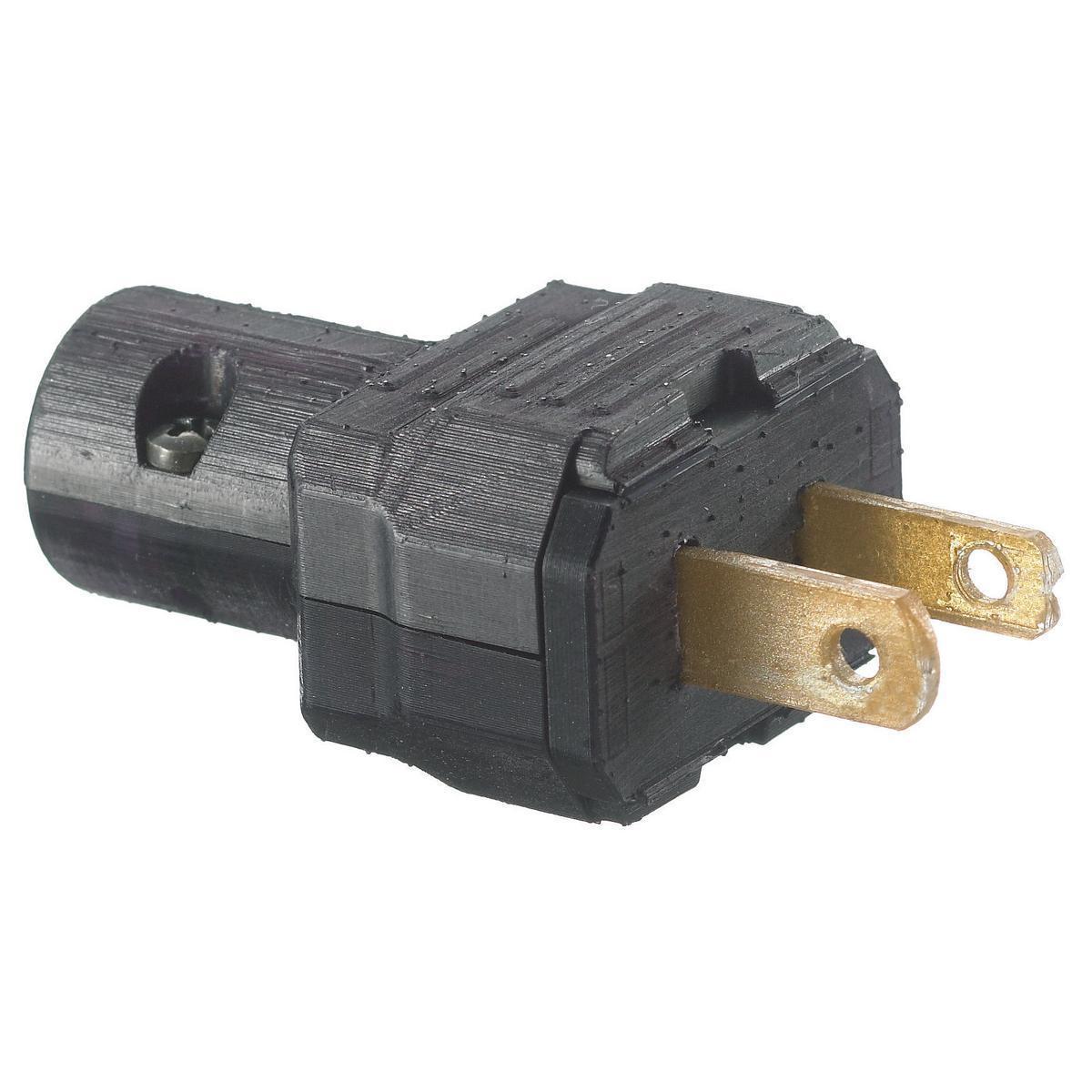 Hubbell Wiring Device-Kellems RP101BK Straight Blade Plugs