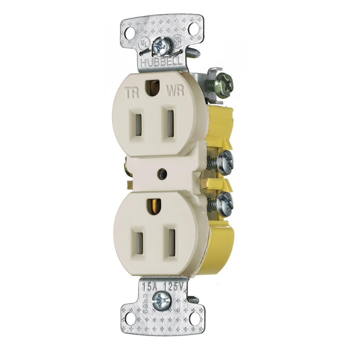 Hubbell Wiring Device-Kellems RR15SLAWRTR Straight Blade Receptacles