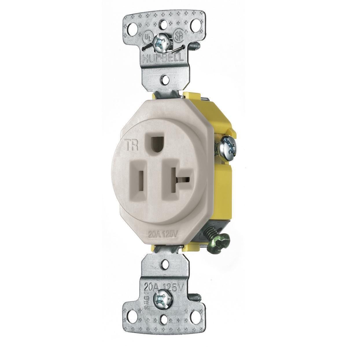 Hubbell Wiring Device-Kellems RR201LATR Straight Blade Receptacles