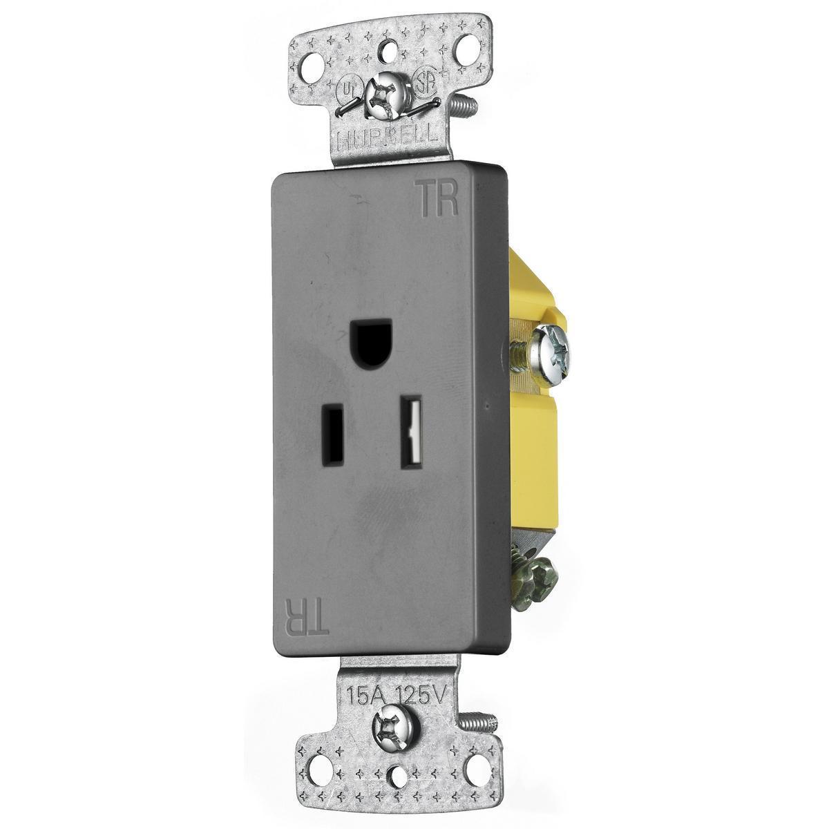 Hubbell Wiring Device-Kellems RRD151GYTR Straight Blade Receptacles