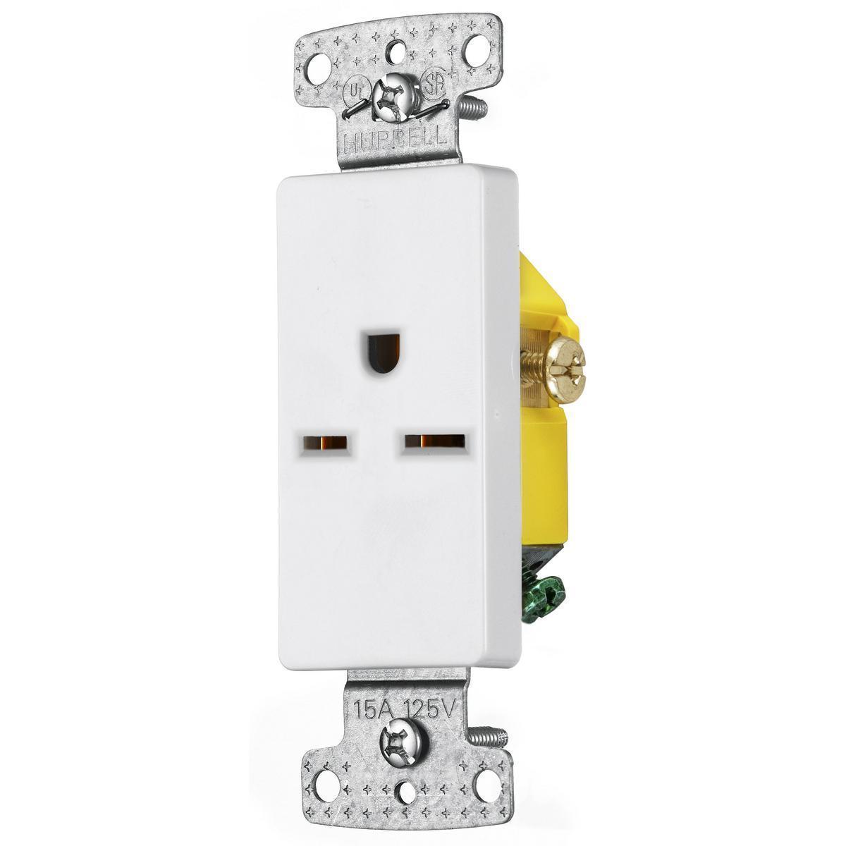 Hubbell Wiring Device-Kellems RRD155W Straight Blade Receptacles