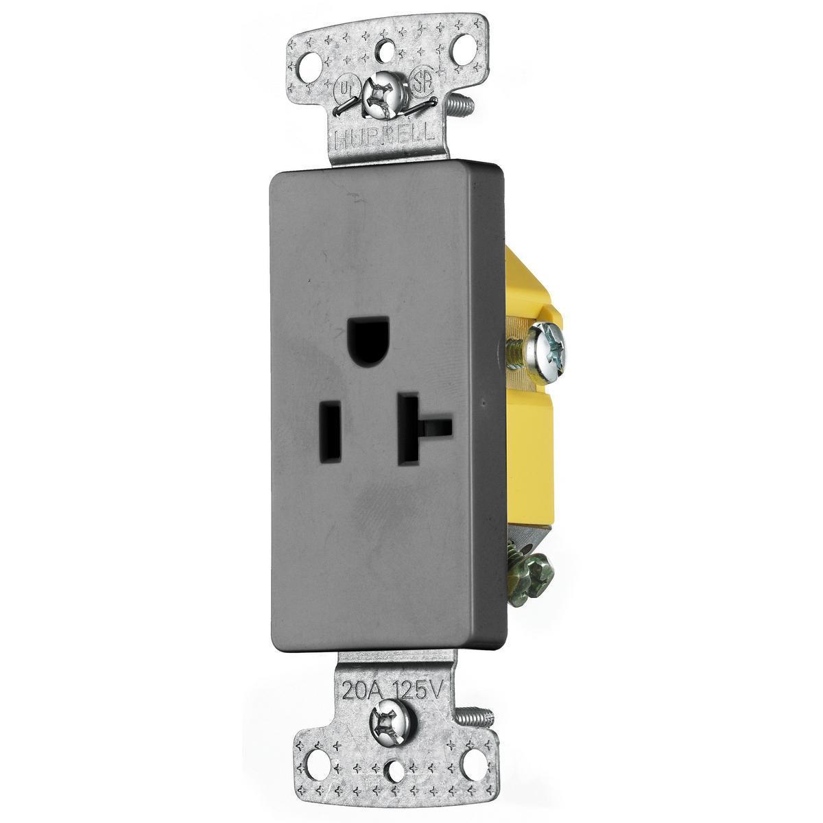 Hubbell Wiring Device-Kellems RRD201GY Straight Blade Receptacles
