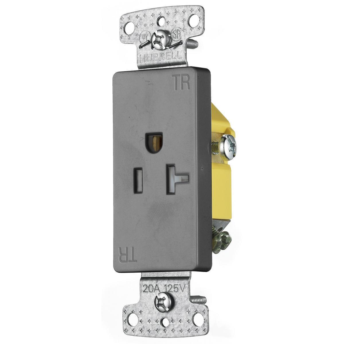 Hubbell Wiring Device-Kellems RRD201GYTR Straight Blade Receptacles