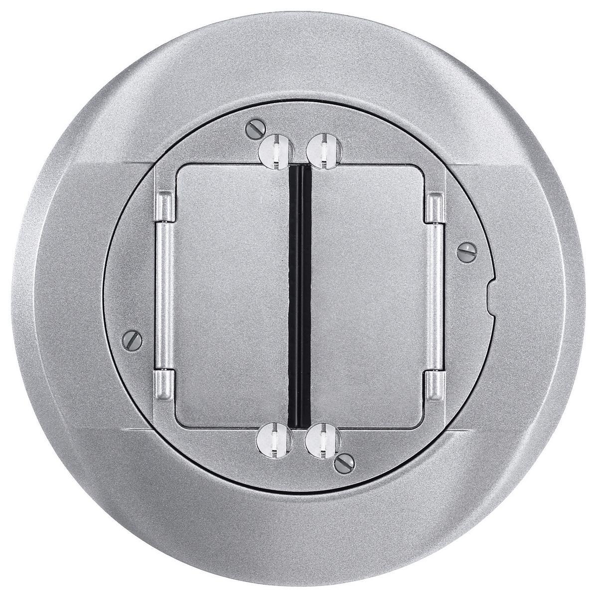 Hubbell Wiring Device-Kellems S1CFCAL Standard Universal Carpet Cover, 8 in Dia, 8 in W x 0.4 in D, Hinged Cover, Composite