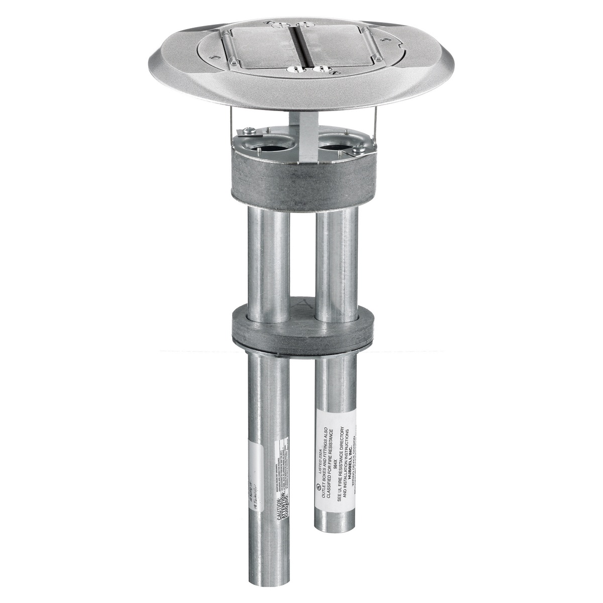 Hubbell Wiring Device-Kellems SystemOne ScrubShield® S1PTAL 1-Piece Flush Standard Sized Poke-Through Assembled Unit, 4 in Hole, 8 in Dia x 1/2 in THK Cover, 300 lb Capacity, Composite