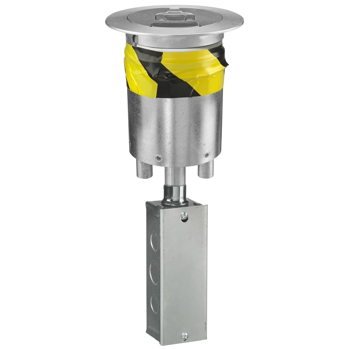Hubbell Wiring Device-Kellems SystemOne ScrubShield® S1R4PTALU 1-Piece Recessed Standard Poke-Through Floor Fitting, 4 in Hole, 23.5 cu-in Capacity, Assorted Materials