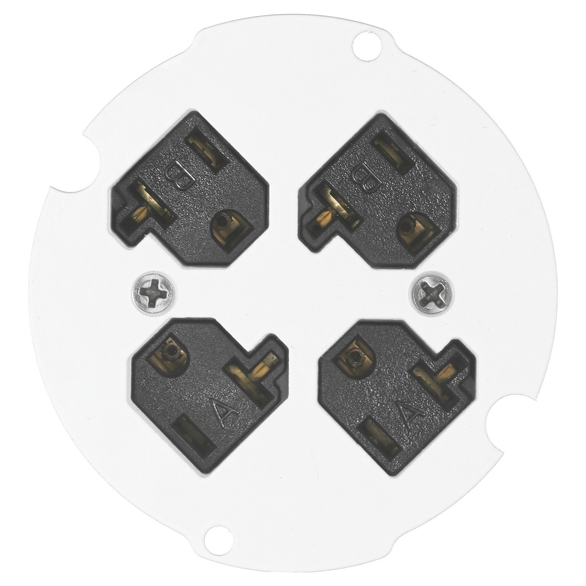 Hubbell Wiring Device-Kellems S1R4SPQUAD Standard Sized Sub Plate, 4 in Dia, Composite