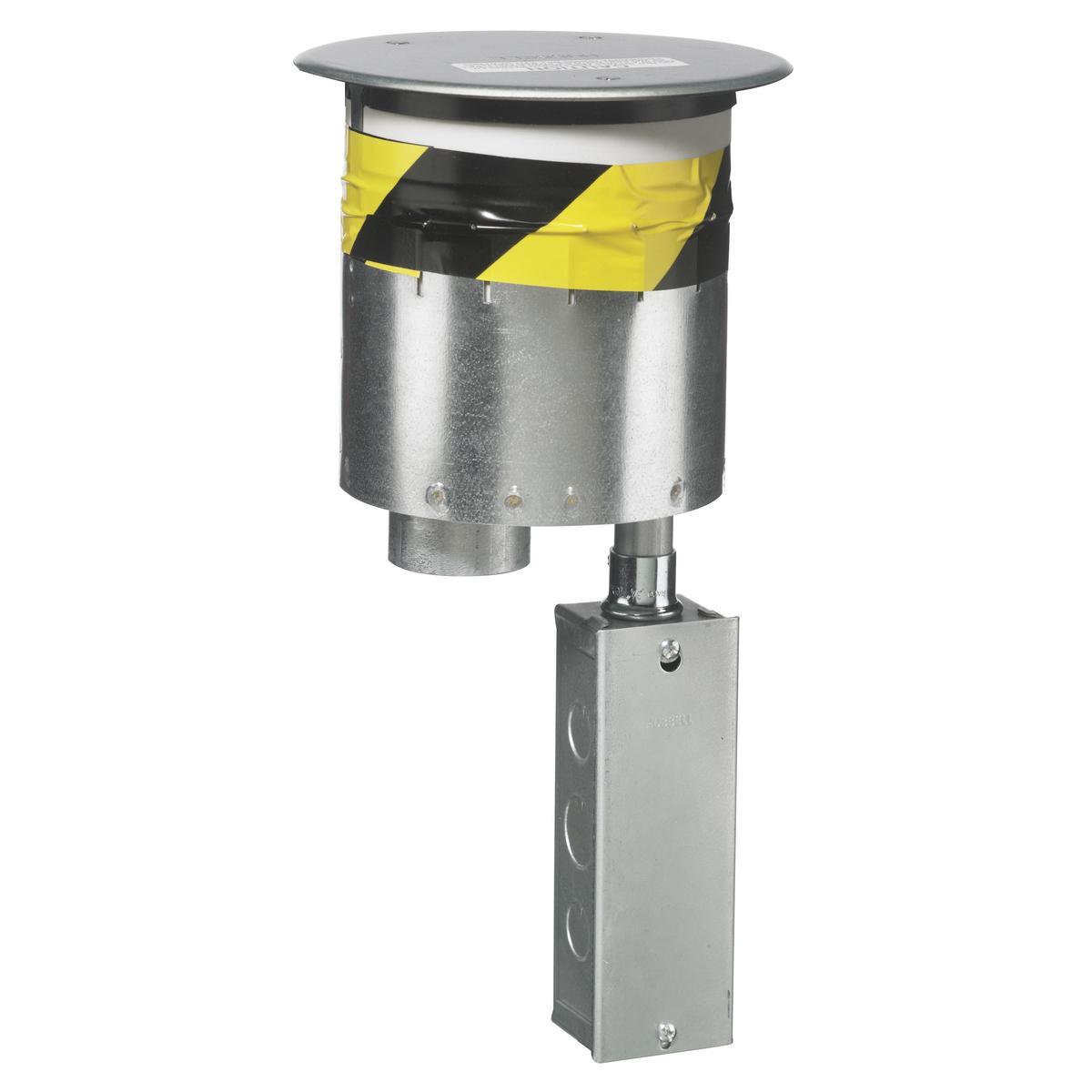 Hubbell Wiring Device-Kellems S1R6PTFIT Flush Recessed Standard Sized Poke-Through, 6 in Hole, 7.53 in Dia x 0.06 in THK Cover, 1000 lb Capacity, Assorted Materials