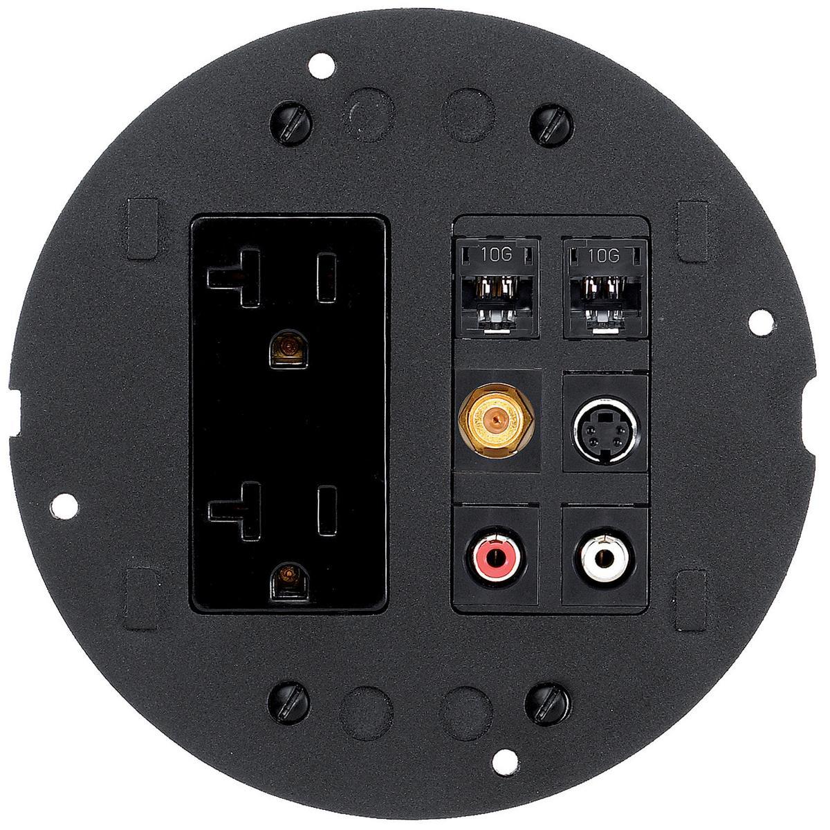 Hubbell Wiring Device-Kellems SystemOne S1SP Fire-Rated Standard Poke-Through Sub-Plate With 2X Decorator Opening, 5.36 in Dia, 2.31 in L, Cast Aluminum