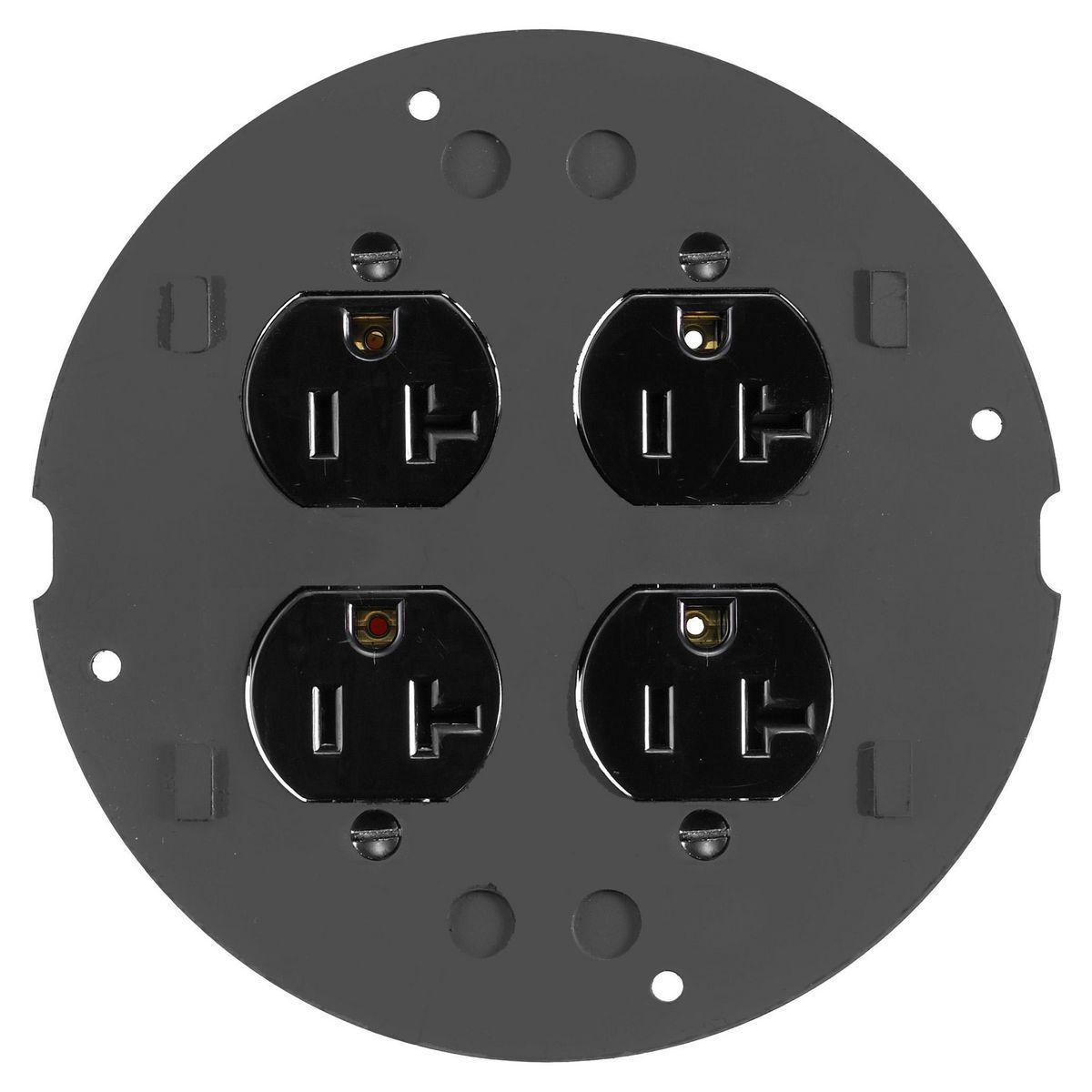 Hubbell Wiring Device-Kellems S1SPDU Standard Fire-Rated Poke-Through Sub Plate, 5.36 in Dia, 2.31 in L, Cast Aluminum
