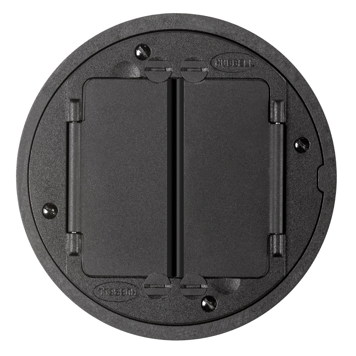 Hubbell Wiring Device-Kellems SystemOne S1TFCBL Standard Floor Box Cover, 5-5/8 in Dia, 5.62 in W, Cast Aluminum