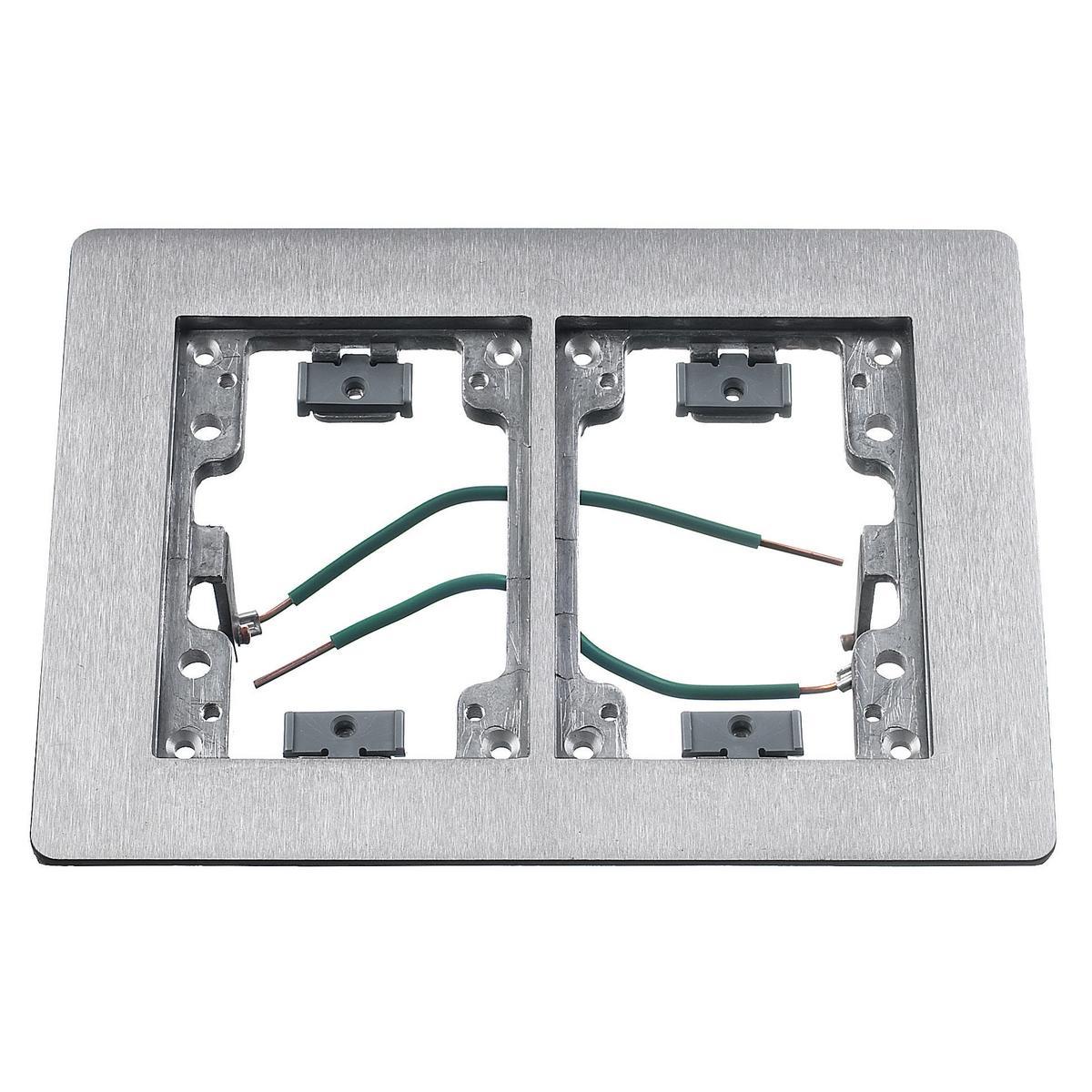 Hubbell Wiring Device-Kellems SA3084W 1/2/3-Gang Flat Rectangular Machined Standard Floor Flange, 8.13 in L, Metallic