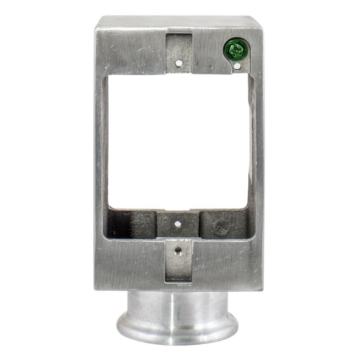 Hubbell Wiring Device-Kellems SA6686G Standard Grounded Large Capacity Single Service Pedestal With 1 in NPT Hub, 2 Outlets, 2 Gangs, Aluminum